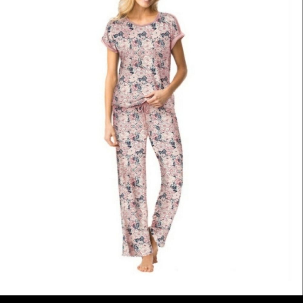 Lucky Brand 3 Piece Pajama Set Floral Print Medium